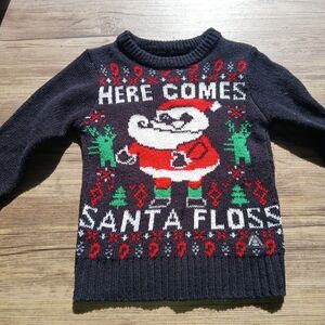 Santa Floss Christmas Sweater - Black
